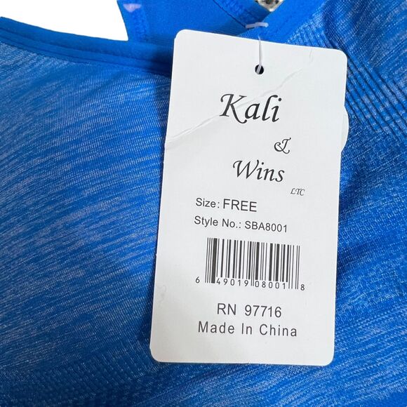 Kali and Win Womens Sports Bra Seamless Racerback Light Support Blue Med Large - Picture 10 of 11
